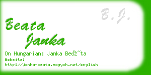 beata janka business card